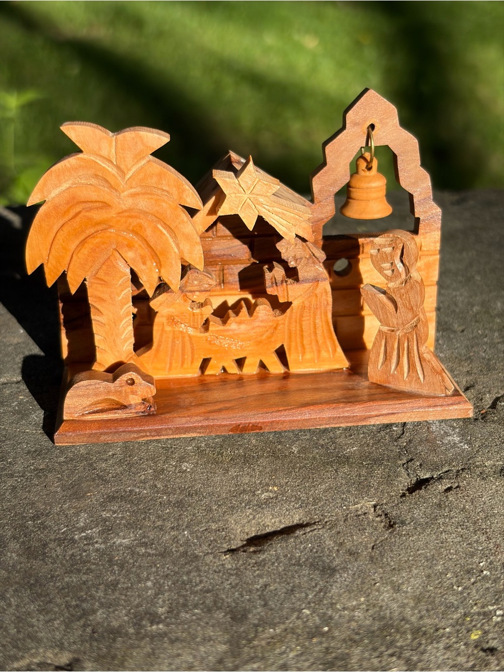 Bethlehem Olive Wood Nativity Scene w/ Baby Jesus Christmas Decor